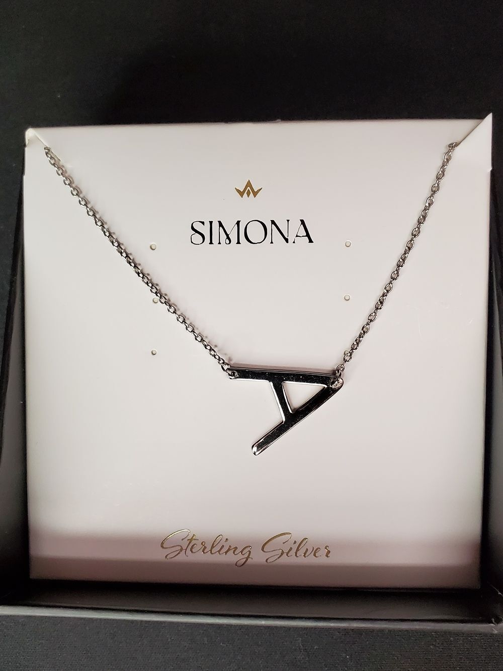 Sterling Silver Initial 'A' Pendant Necklace